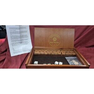 12 Tile Wooden Shut The Box Board Game Dice Pub Traditional Strategy Wood EUC